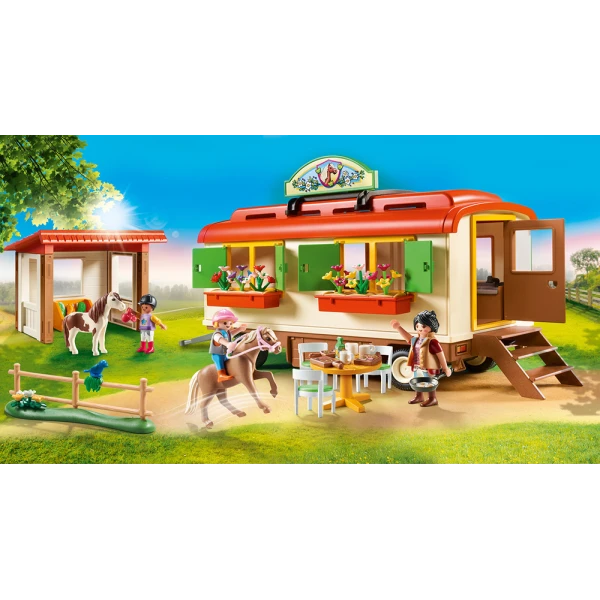 PLAYMOBIL COUNTRY ΚΑΤΑΣΚΗΝΩΣΗ ΜΕ ΤΡΟΧΟΣΠΙΤΟ ΚΑΙ ΠΟΝΥ