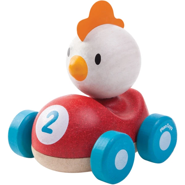 PLAN TOYS ΞΥΛΙΝΟ ΑΓΩΝΙΣΤΙΚΟ ΟΧΗΜΑ ΜΕ ΚΟΤΟΠΟΥΛΑΚΙ