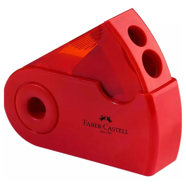 FABER-CASTELL DOUBLE SHARPENER SLEEVE RED & BLUE