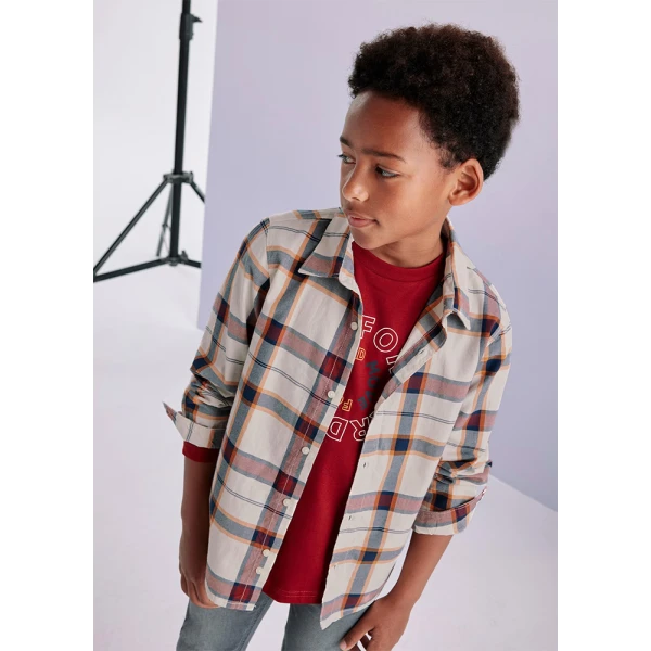 MAYORAL SHIRT LONG SLEEVES CHECKERED RED