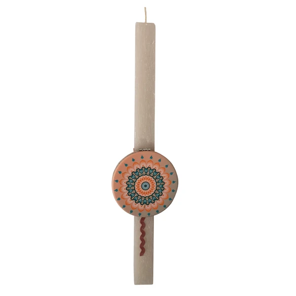 UNIKER HANDMADE CANDLE 29 cm LIGHT BEIGE BOHO MIRROR - 4 DESIGNS