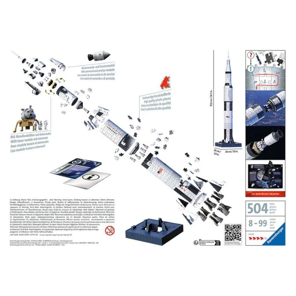 RAVENSBURGER 3D ΠΑΖΛ 432 τεμ. ΠΥΡΑΥΛΟΣ APOLLO SATURN V