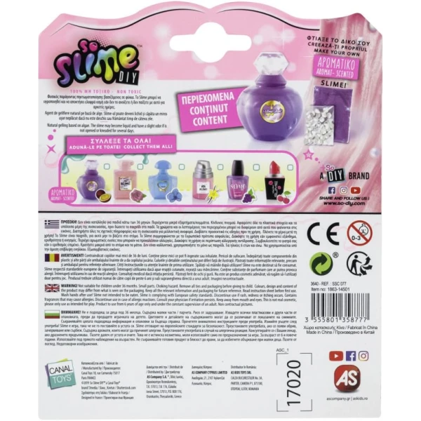 SO SLIME SLIMEGLAM SHAKER SINGLE PACK FOR AGES 6+