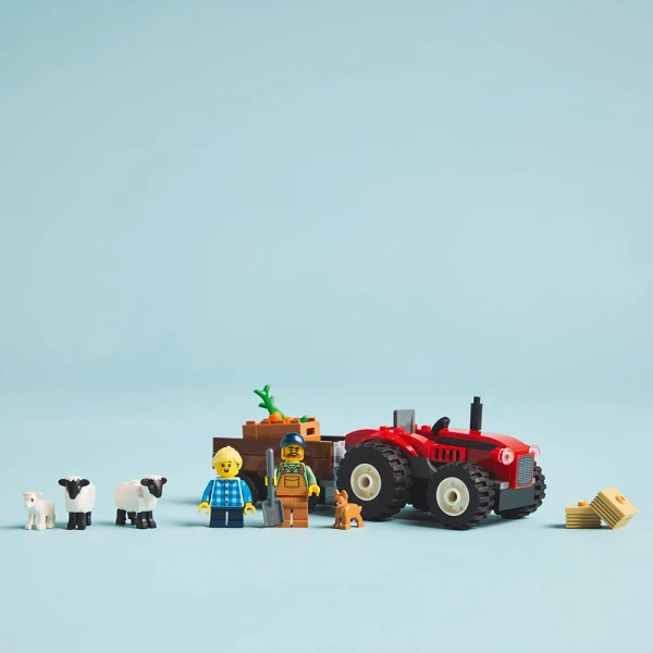 LEGO® CITY ΚΟΚΚΙΝΟ ΑΓΡΟΤΙΚΟ ΤΡΑΚΤΕΡ ΜΕ ΤΡΕΙΛΕΡ & ΠΡΟΒΑΤΑ