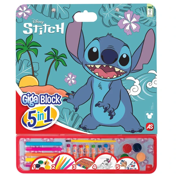 GIGA BLOCK ΣΕΤ ΖΩΓΡΑΦΙΚΗΣ STITCH 5 ΣΕ 1 ΓΙΑ 3+ ΧΡΟΝΩΝ