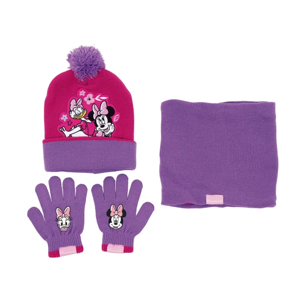 ΣΕΤ ΣΚΟΥΦΟΣ-ΛΑΙΜΟΣ-ΓΑΝΤΙΑ ΦΟΥΞΙΑ MINNIE