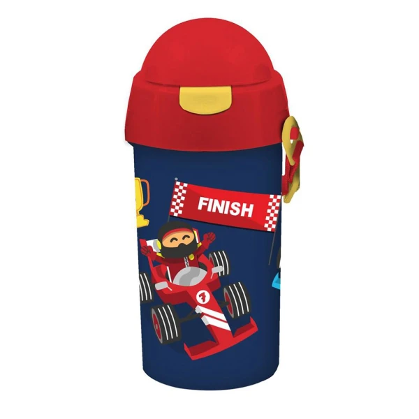 MUST TODDLER WATER BOTTLE 500ml PP WITH STRAW 9X19 cm RACING