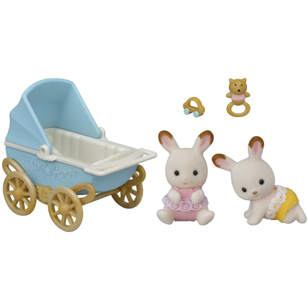 THE SYLVANIAN FAMILIES ΣΕΤ ΔΙΔΥΜΑ CHOCOLATE RABBIT ΜΕ ΚΑΡΟΤΣΙ 5432