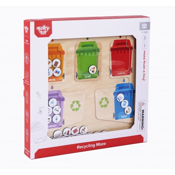 WOODEN MAGNETIC RECYCLING MAZE