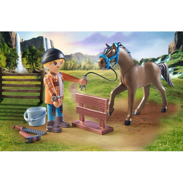 PLAYMOBIL HORSES OF THE WATERFALL FARRIER BEN AND ACHILLES