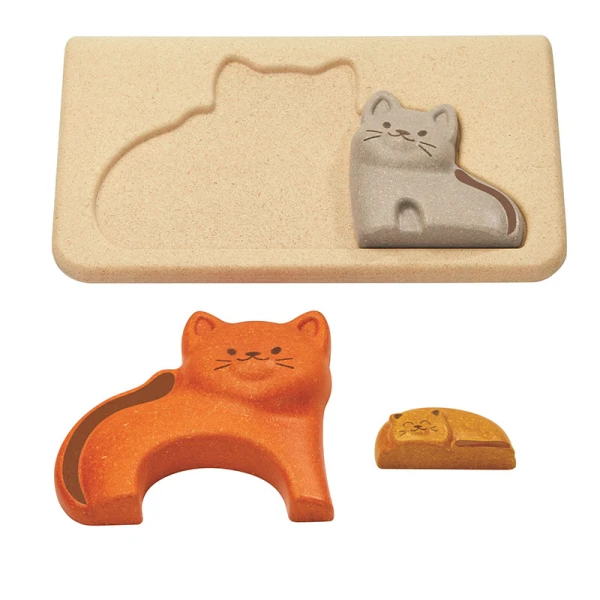 PLAN TOYS ΞΥΛΙΝΟ ΠΑΖΛ ΜΕ ΓΑΤΑ