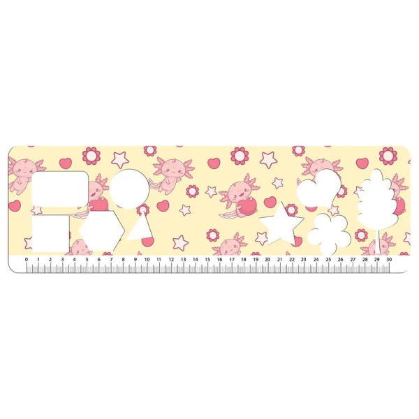 DRAWING PAD 23Χ33 cm 40 SHEETS WITH STICKERS & STENCIL AXOLOTL - 2 DESIGNS