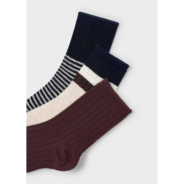 MAYORAL SET 3 SOCKS PLUM 