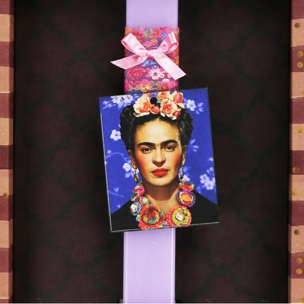 SYNCHRONIA HANDMADE CANDLE 30 cm BASIC - FRIDA KAHLO BLUE