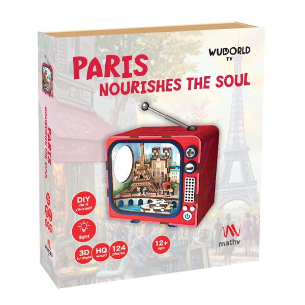 WUDORLD VINTAGE TV WOODEN CRAFT PARIS NOURISHES THE SOUL