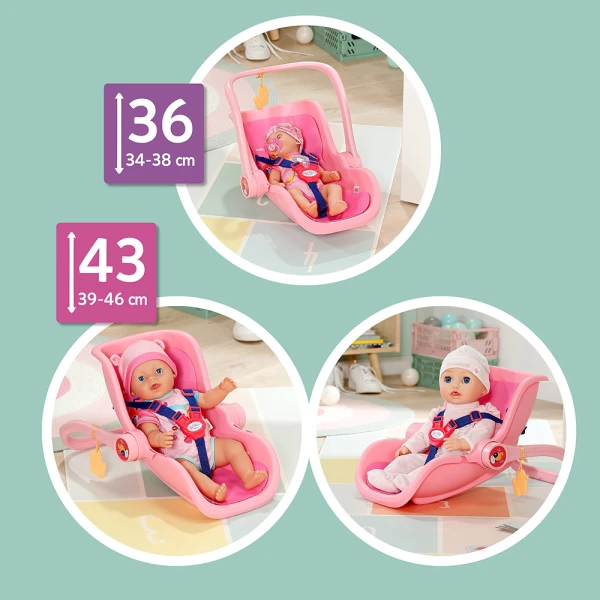 ZAPF CREATION BABY BORN PINK PORTABLE SEAT