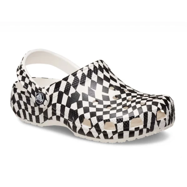 CROCS CLASSIC WARPED CHECKER CLOG K WHITE/BLACK