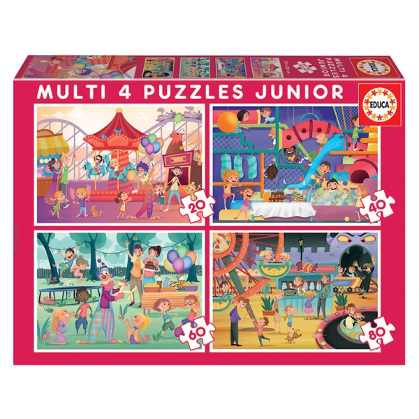 EDUCA MULTI 4 PROGRESSIVE PUZZLE 20-40-60-80 pcs. - AMUSEMENT PARK & CHILDREN\'S PARTY