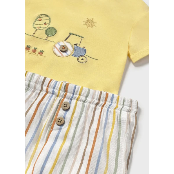 MAYORAL SET TROUSERS SHORT BLOUSE YELLOW 