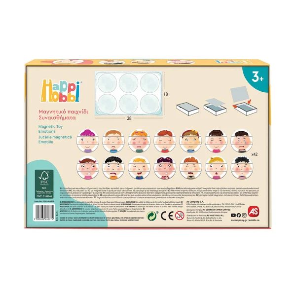 HAPPIHOBBI MAGNET FEELINGS 42 EDUCATIONAL PAPER MAGNETS FOR AGES 3+