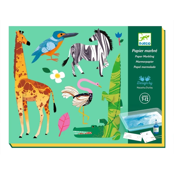 DJECO MARBLE-EFFECT STICKER ART - JUNGLE ANIMALS