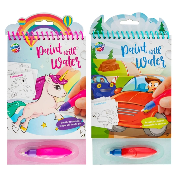 WATER PAINTING 23X14 cm 5 SHEETS INCLUDES PEN - 2 DESIGNS