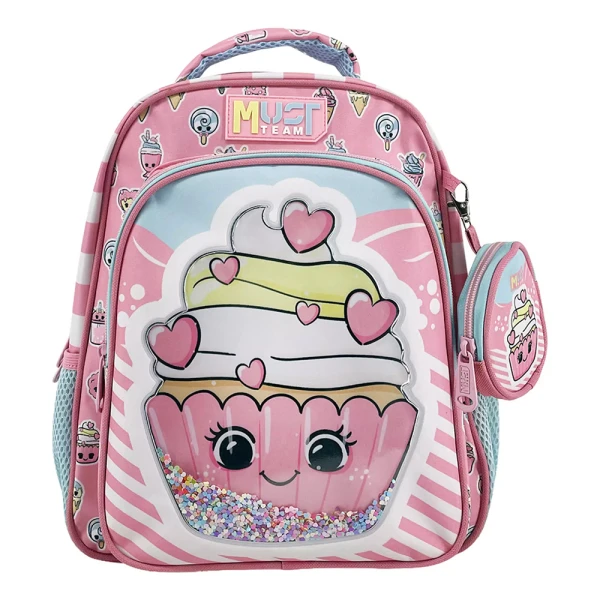MUST TEAM PRESCHOOL BACKPACK 27X10X31 cm WITH 2 COMPARTMENTS PINK CUPCAKE