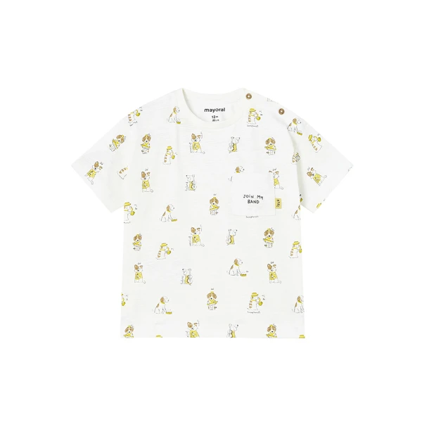 MAYORAL SHORT SLEEVE BLOUSE PRINTED WHITE-YELLOW