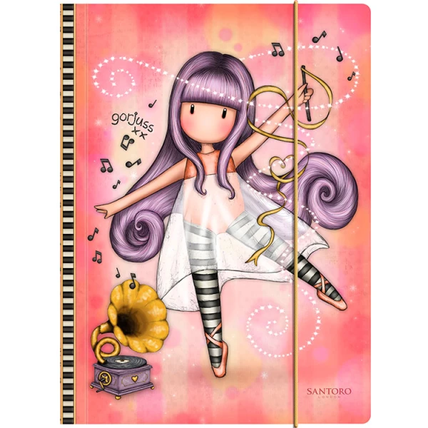GORJUSS SANTORO MELODIES FOLDER WITH ELASTIC CLOSURE LITTLE DANCER
