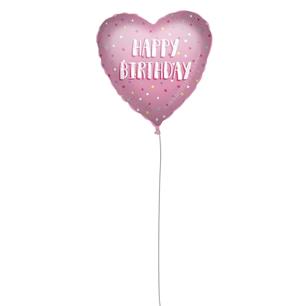 ΜΠΑΛΟΝΙ HAPPY BIRTHDAY PINK HEART FOIL 46 cm