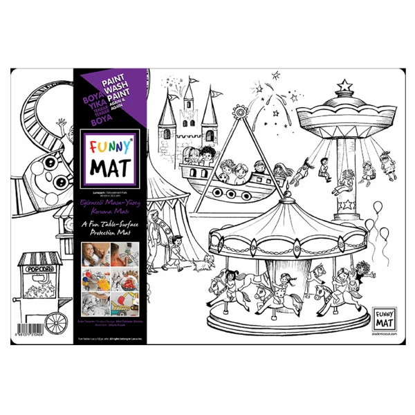 AKADEMI FUNNY MAT DRAWING PLACEMAT 48X33.5 cm AMUSEMENT PARK