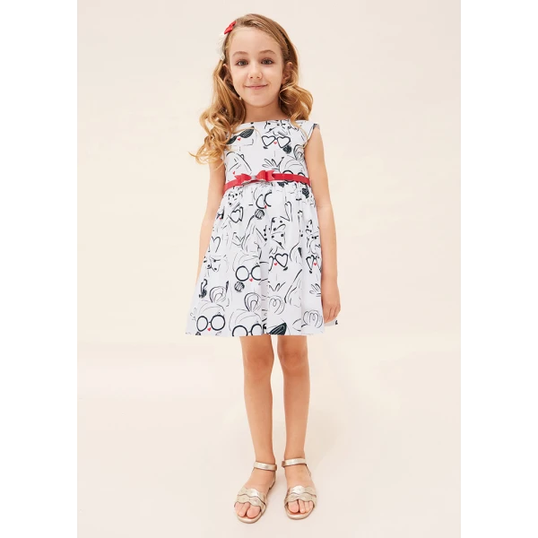 MAYORAL DRESS WITH BELT WHITE