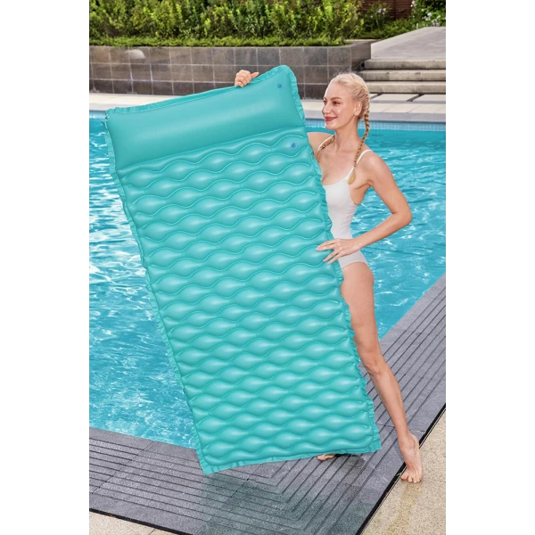 BESTWAY INFLATABLE SEA MATTRESS 213Χ86 cm FLOAT \'N ROLL TURQUOISE