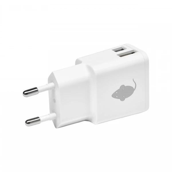 GREEN MOUSE ΟΙΚΙΑΚΟΣ ΦΟΡΤΙΣΤΗΣ WALL ADAPTER DUAL USB/USB-C 2,4A ΛΕΥΚΟ