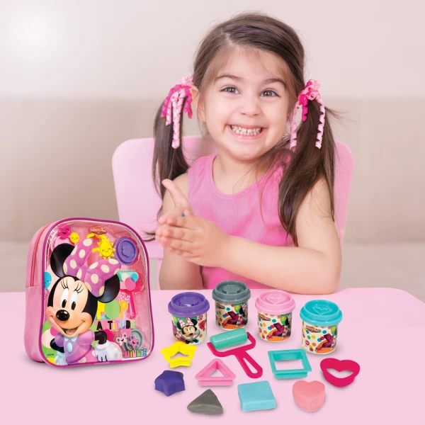 AS DOUGH BACKPACK WITH 4 POTS - 3D CAPS AND 5 TOOLS 200GR FOR AGES 3+