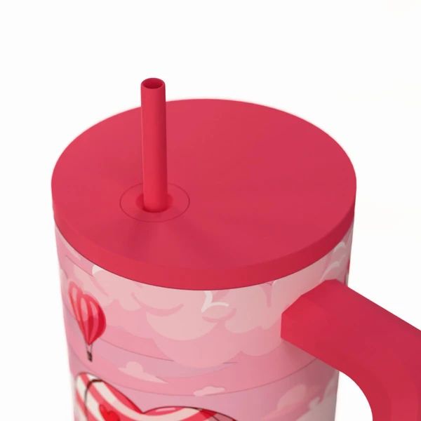 ESTIA HOME ART THERMAL BOTTLE STRAW TUMBLER XL 900ml - LOVE ASCEND