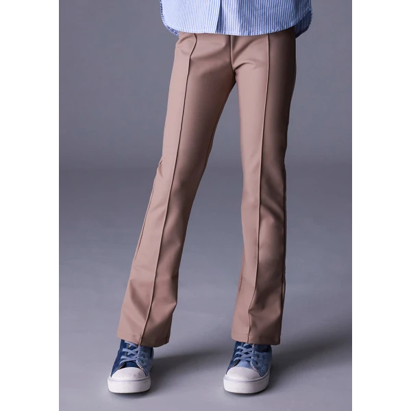 MAYORAL LEGGINGS PU FLARED LIGHT BROWN