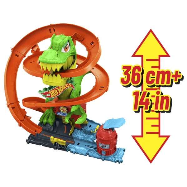 HOT WHEELS CITY T-REX vs FIRE STATION