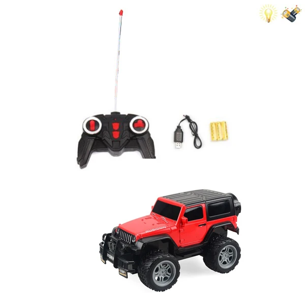 REMOTE CONTROL JEEP 1:18 WITH LIGHTS, USB - RED