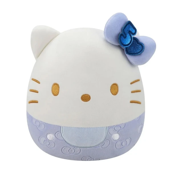 SQUISHMALLOWS SANRIO HELLO KITTY 50TH ANNIVERSARY EMBOSSED BOW PLUSH 20 cm - BLUE HELLO KITTY