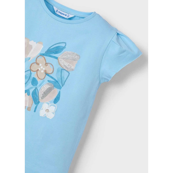 MAYORAL BLOUSE SHORT SLEEVES LIGHT BLUE 