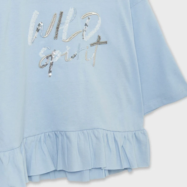 MAYORAL SHORT SLEEVES BLOUSE WILD SPIRIT LIGHT BLUE