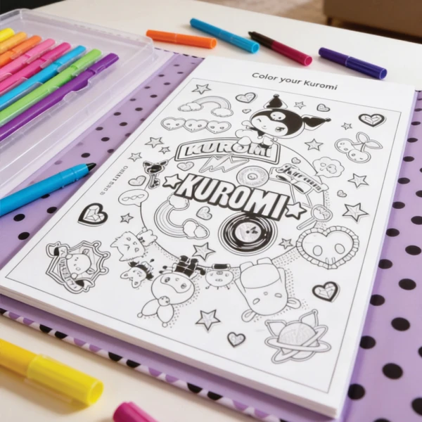 HAPPIHOBBI ART JOURNAL NEON MARKERS KUROMI FOR 9+ YEARS
