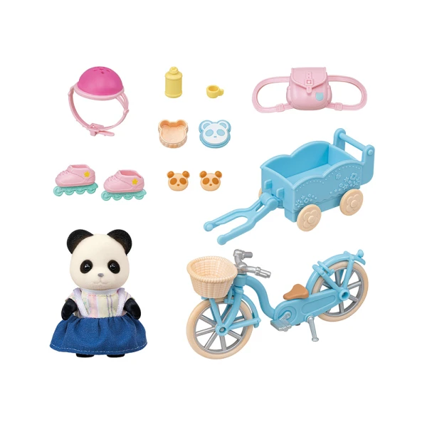 THE SYLVANIAN FAMILIES CYCLE AND SKATE SET PANDA GIRL 5652