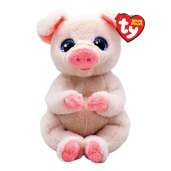 TY BEANIE BELLIES PLUSH PINK PIG 15 CM