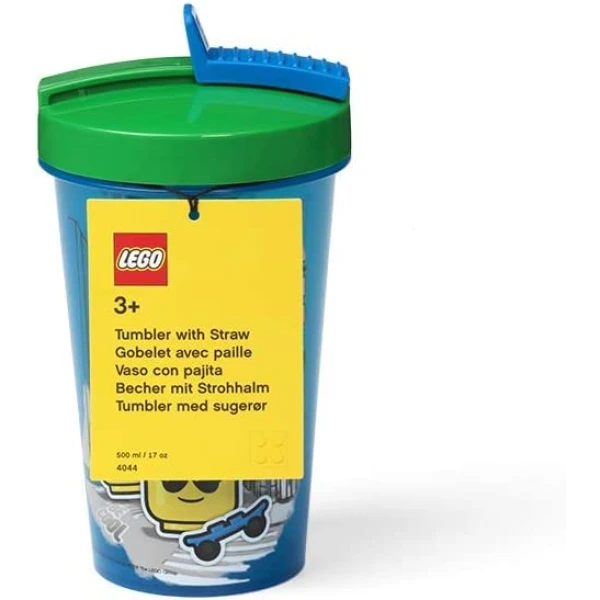 LEGO ΠΟΤΗΡΙ 500ml ΜΕ ΚΑΛΑΜΑΚΙ ICONIC BOY LEGO 023 BRIGHT BLUE