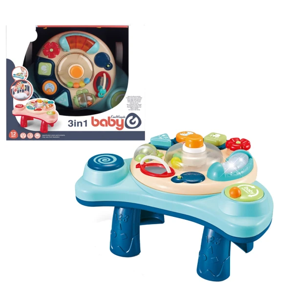 BABY TABLE 3-IN-1 WITH  ACTIVITIES, SOUND & LIGHT - BLUE