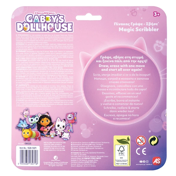 AS MAGIC SCRIBBLER TRAVEL DREAMWORKS GABBY\'S DOLLHOUSE FOR AGES 3+