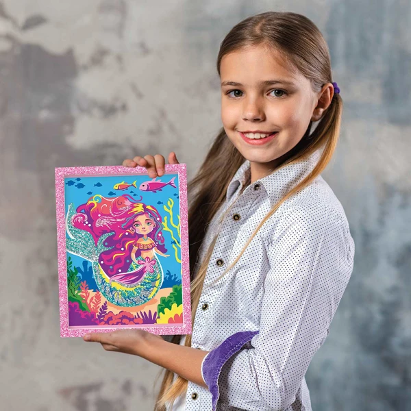 HAPPIHOBBI PAINT & FRAME PAINT BY NUMBERS MYTHICAL MERMAID