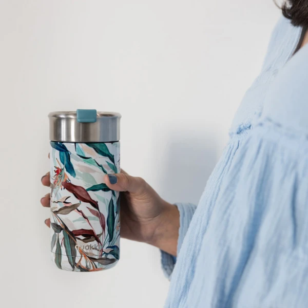 QUOKKA THERMAL STAINLESS STEEL COFFEE TUMBLER BOOST 400ml BOUQUET